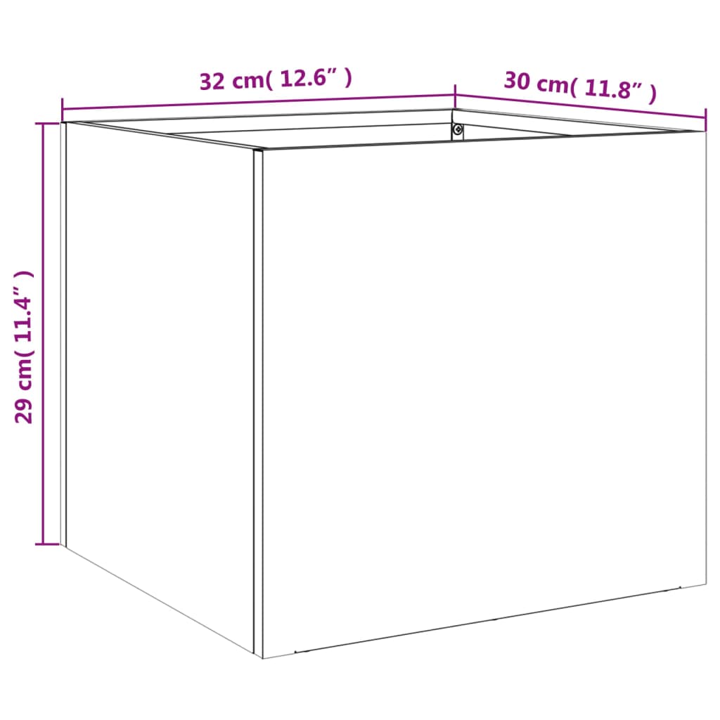 Vaso/floreira 32x30x29 cm aço laminado a frio verde