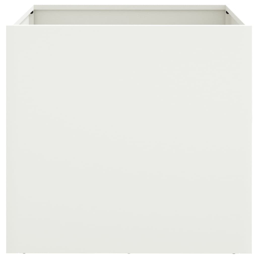 Vasos/floreiras 2 pcs 42x40x39 cm aço laminado a frio branco