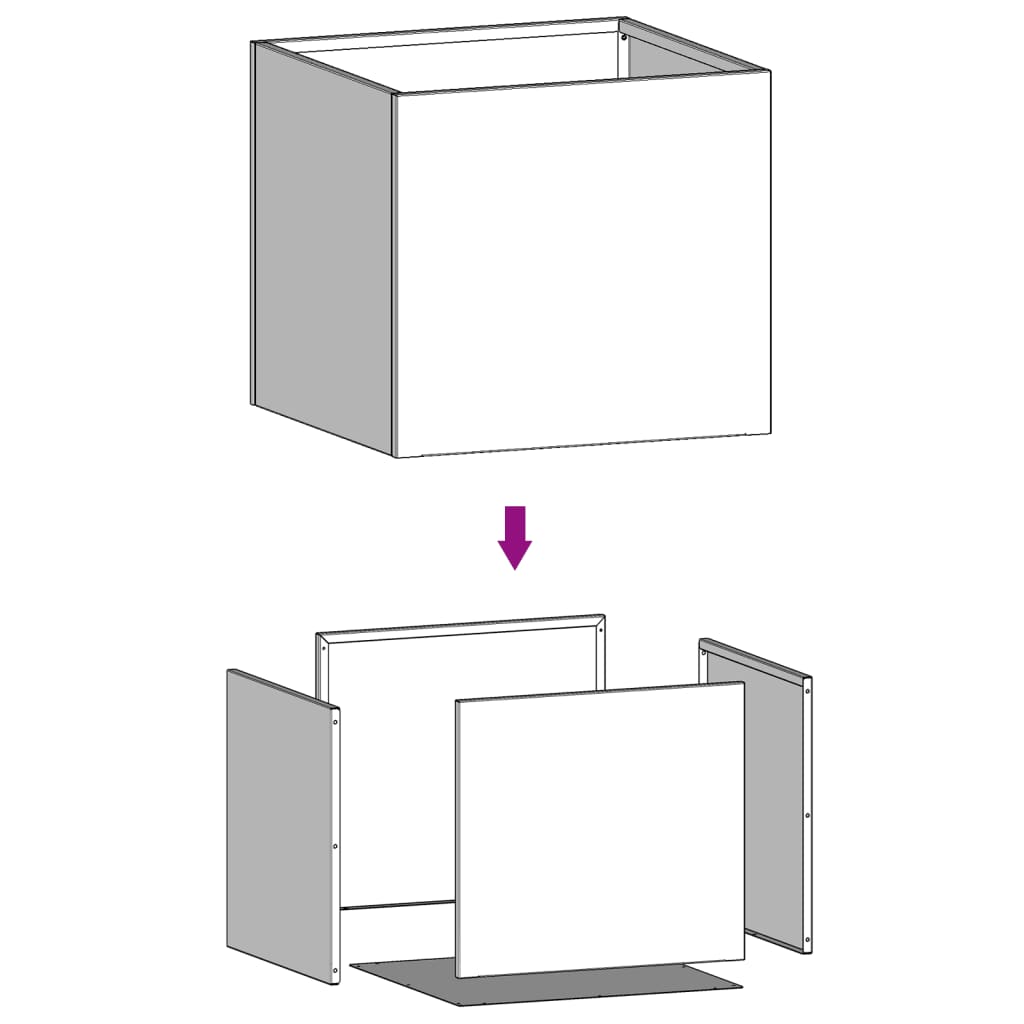 Vasos/floreiras 2 pcs 42x40x39 cm aço laminado a frio branco