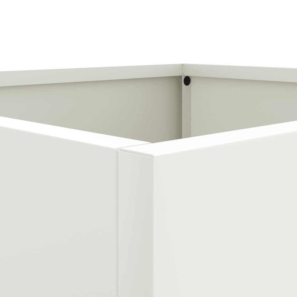 Vasos/floreiras 2 pcs 42x40x39 cm aço laminado a frio branco