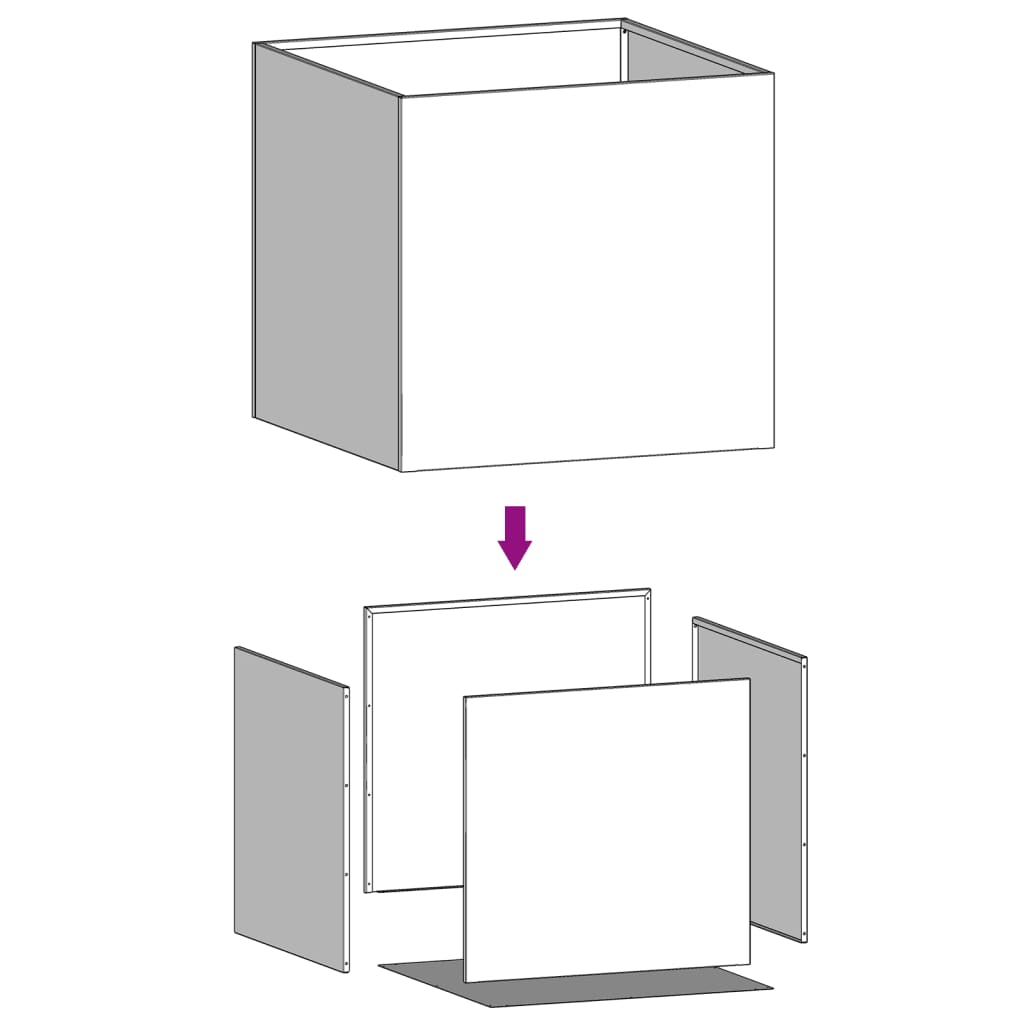 Vasos/floreiras 2 pcs 49x47x46 cm aço laminado a frio branco