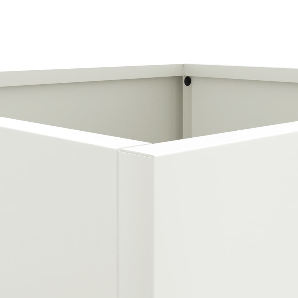 Vasos/floreiras 2 pcs 49x47x46 cm aço laminado a frio branco