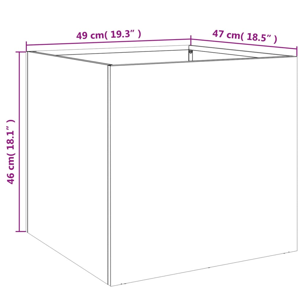 Vasos/floreiras 2 pcs 49x47x46 cm aço laminado a frio branco