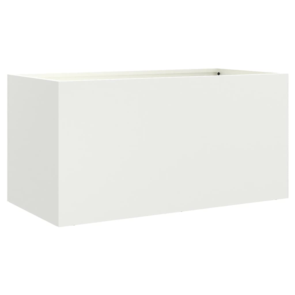 Vaso/floreira 62x30x29 cm aço laminado a frio branco