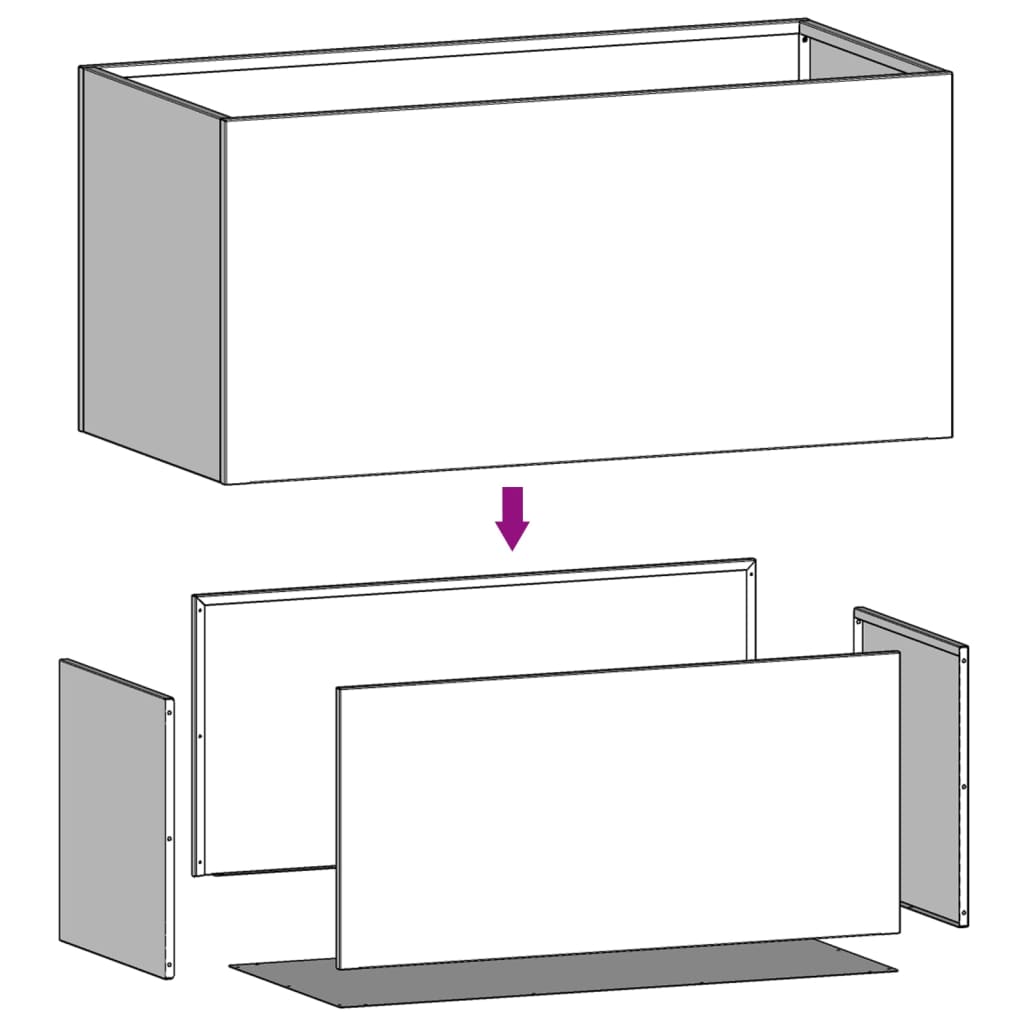 Vaso/floreira 62x30x29 cm aço laminado a frio branco