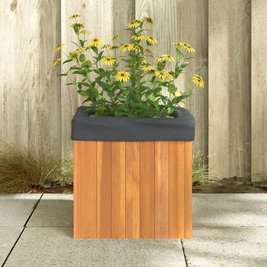 Vaso/floreira de jardim 35x35x35 cm madeira de acácia maciça