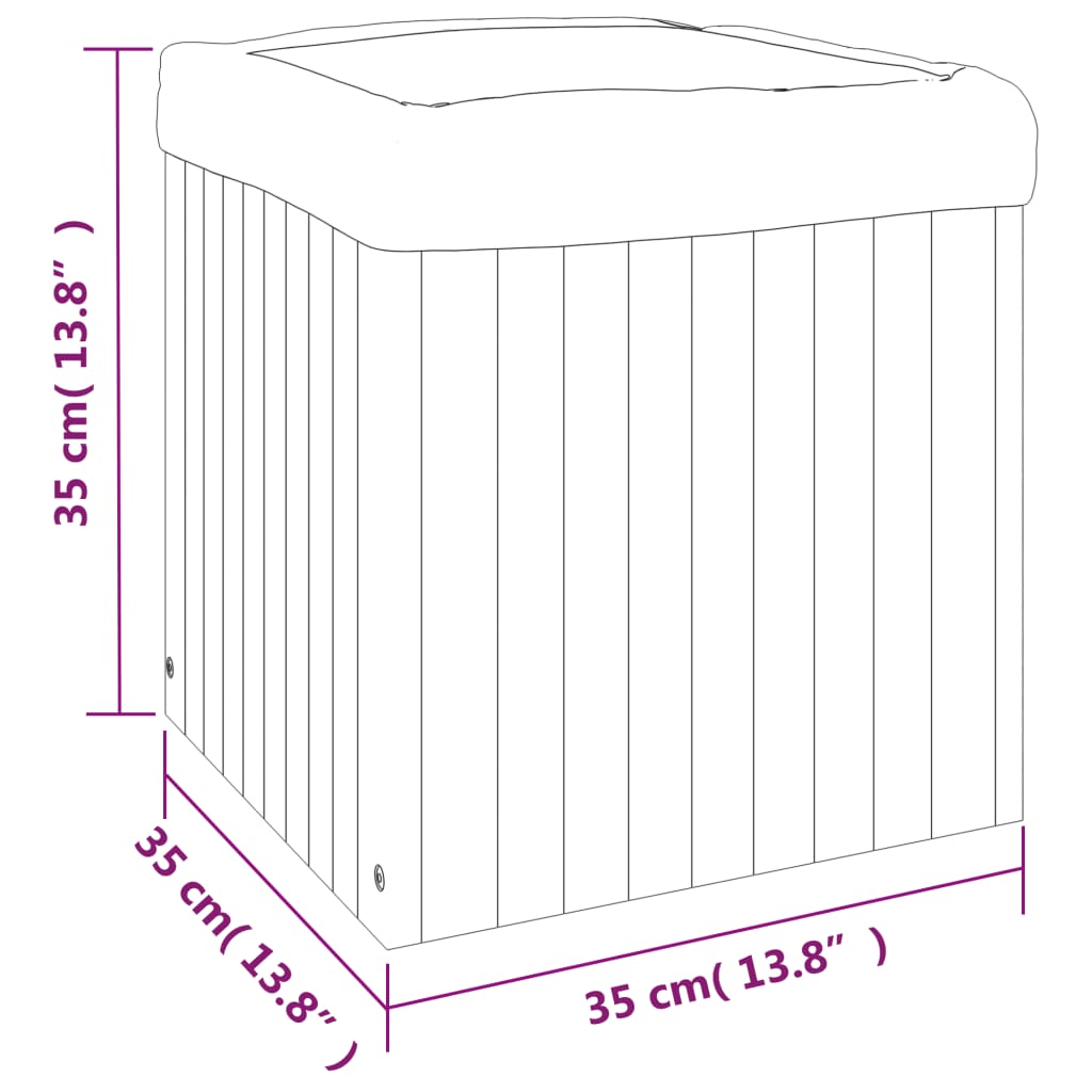 Vaso/floreira de jardim 35x35x35 cm madeira de acácia maciça