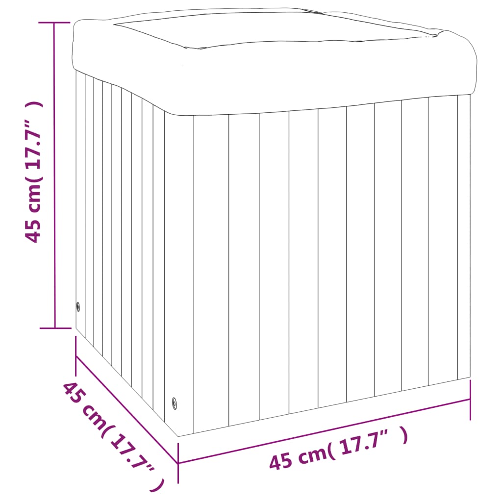 Vaso/floreira de jardim 45x45x45 cm madeira de acácia maciça