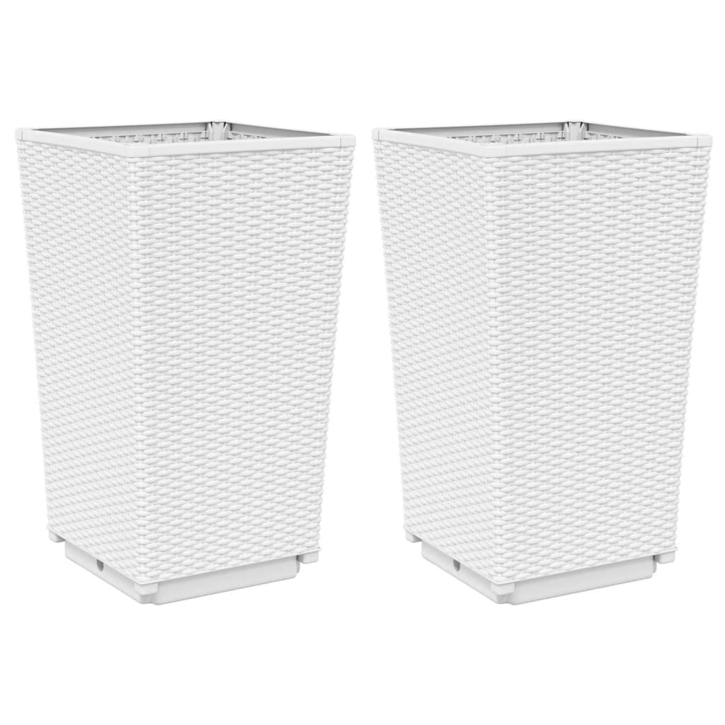 Vasos/floreiras 2 pcs 32,5x32,5x57 cm PP branco