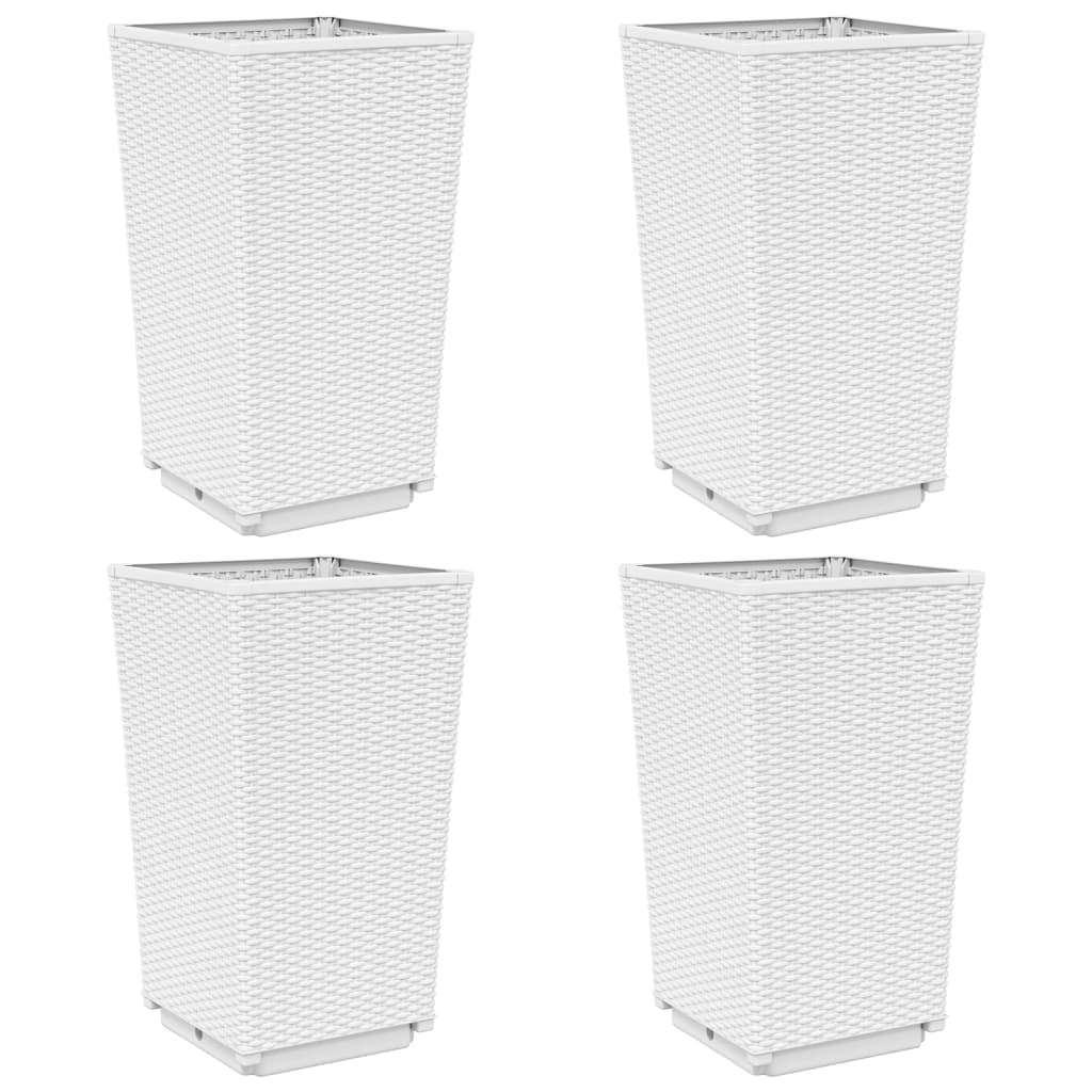 Vasos/floreiras 4 pcs 32,5x32,5x57 cm PP branco