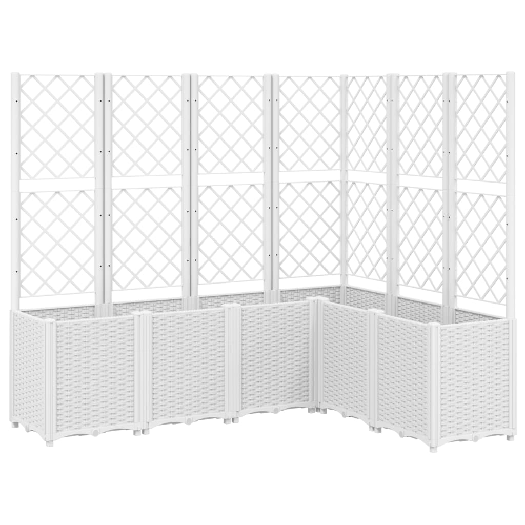 Vaso/floreira jardim c/ treliça 160x120x140 cm PP branco