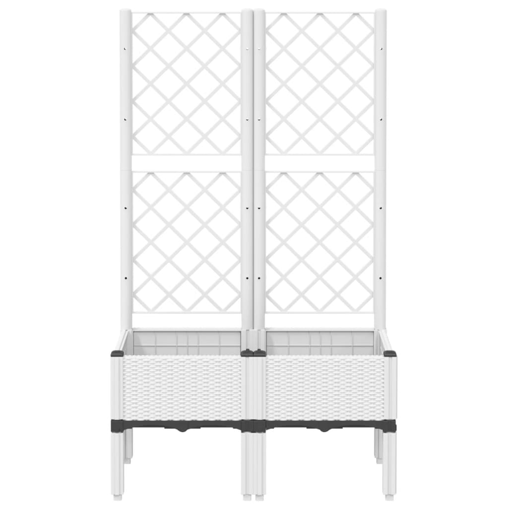 Vaso/floreira de jardim c/ treliça 80x40x142 cm PP branco