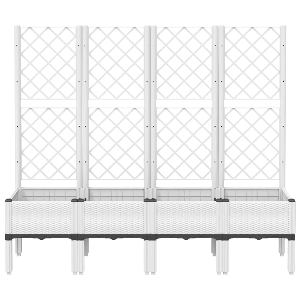 Vaso/floreira de jardim c/ treliça 160x40x142 cm PP branco