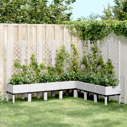 Vaso/floreira jardim c/ treliça 200x160x142 cm PP branco