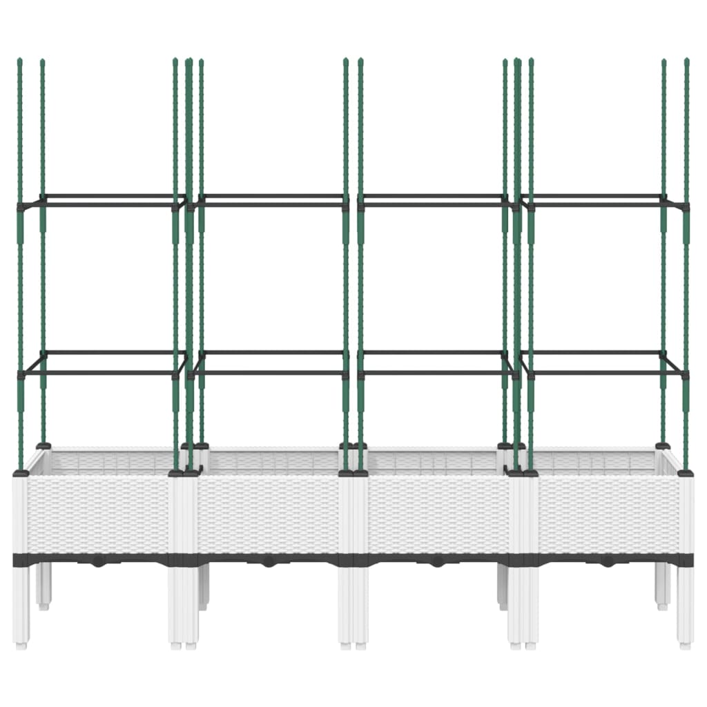 Vaso/floreira de jardim c/ treliça 160x40x142,5 cm PP branco