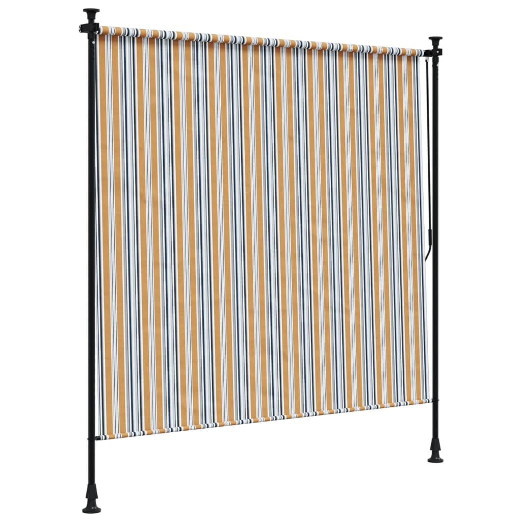 Estore de rolo exterior 200x270 cm tecido/aço amarelo e branco