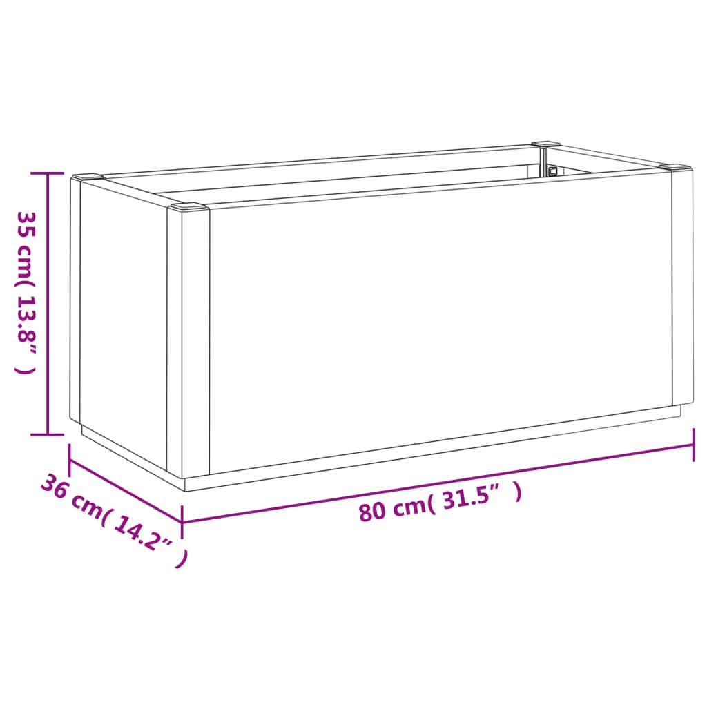 Vaso/floreira 80x36x35 cm PP branco