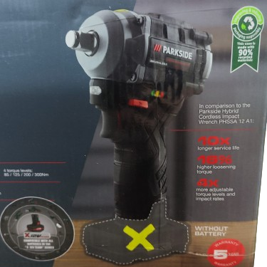 Chave de Impacto sem Fio PARKSIDE PERFORMANCE® 12 V »PPDSSA 12 A1«, Sem Bateria e Carregador