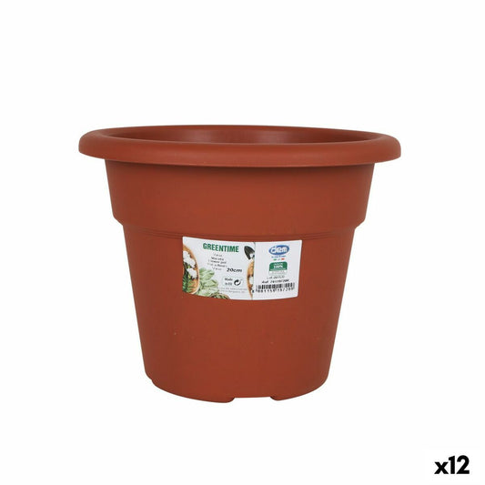 Vaso Dem Greentime Redonda Castanho ø 20 x 15,75 cm (12 Unidades)