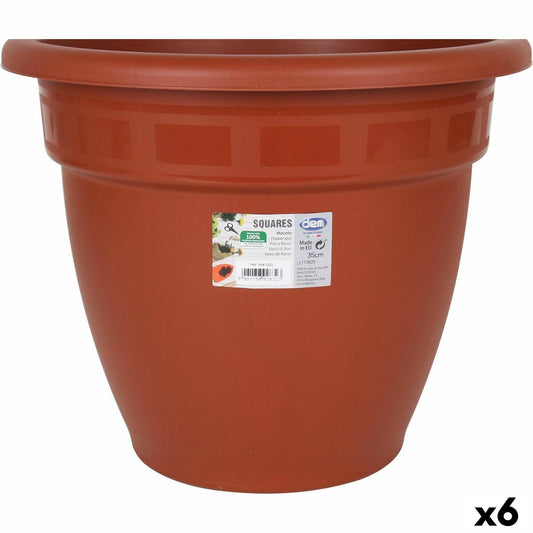 Vaso Dem Squares Redonda Castanho 35 x 35 x 28,5 cm (6 Unidades)