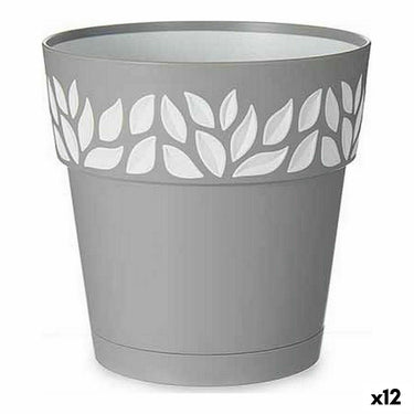 Vaso Autoirrigável Stefanplast Cinzento 15 x 15 x 15 cm Branco Plástico (12 Unidades)