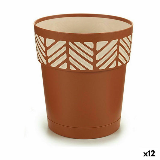 Maceta Autorriego Stefanplast Orfeo Terracota Plástico 15 x 15 x 15 cm (12 Unidades)