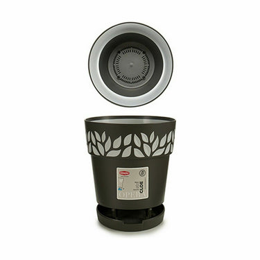 Vaso Autoirrigável Stefanplast Cloe Antracite Plástico 15 x 15 x 15 cm (12 Unidades)