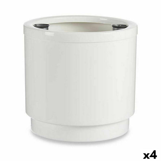 Vaso Autoirrigante Bianco polipropilene 32 x 30,5 x 32 cm (4 Unità)