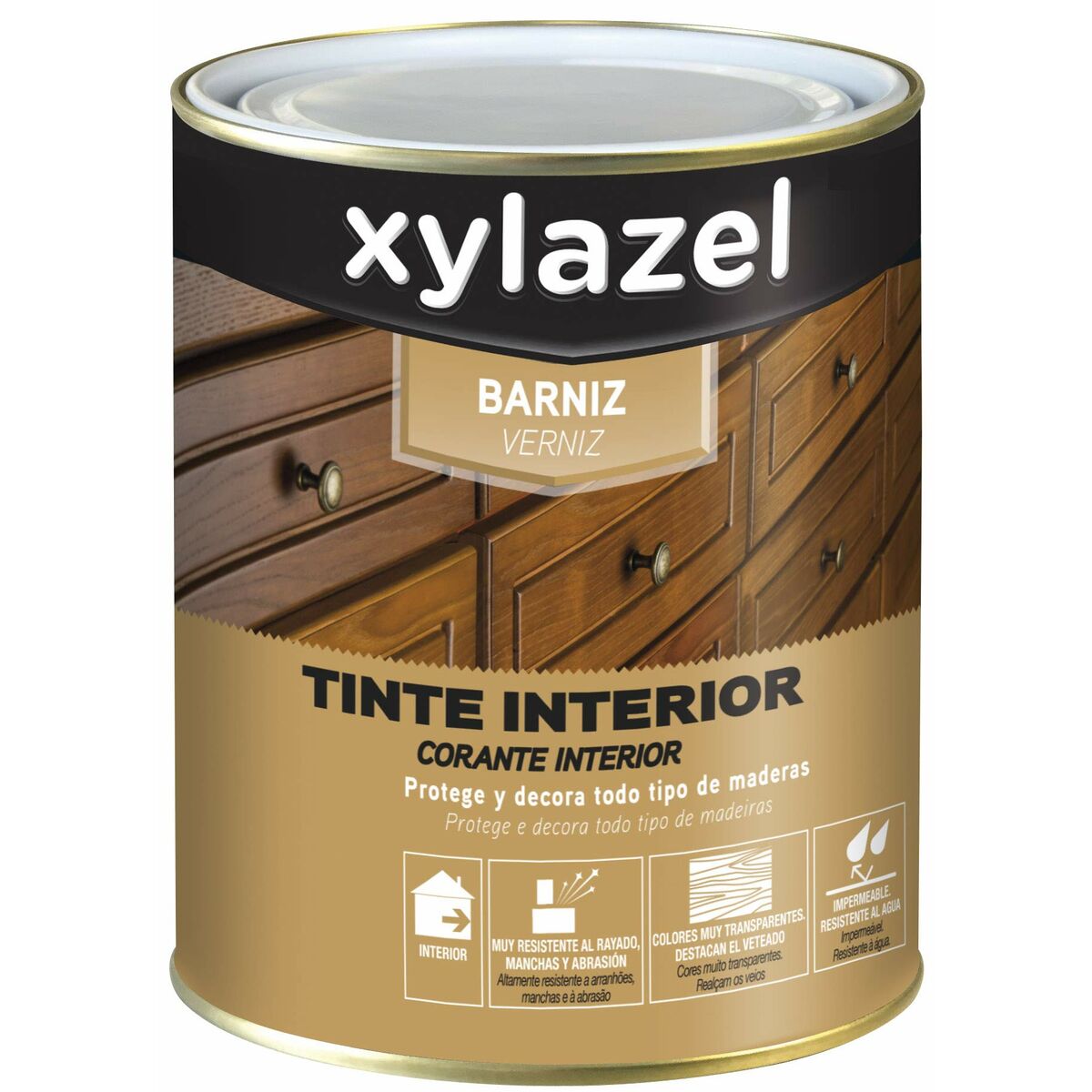 Vernice Xylazel 5396044 Interno Inchiostro Incolore Mat 375 ml