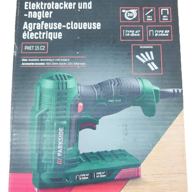 Agrafador elétrico PARKSIDE hobby "PHET 15 C2", incluindo grampos e pregos B