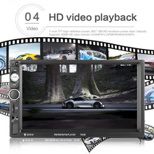 Carica l&#39;immagine nel visualizzatore di Gallery, Rádio automotivo duplo 7 polegadas estéreo Bluetooth USB TF FM AUX MP5 player com câmera

