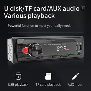 Rádio para automóvel com Bluetooth FM mãos-livres USB TF AUX MP3 1 DIN Player