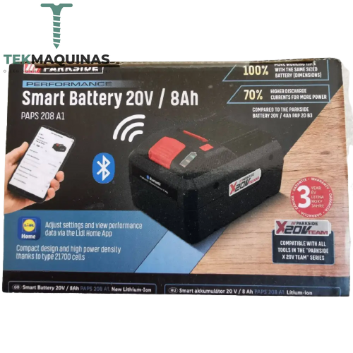 Bateria Inteligente 20V Parkside 8Ah!! »Paps 208 A1« 8 Ah Controlável Através Do App B-Ware
