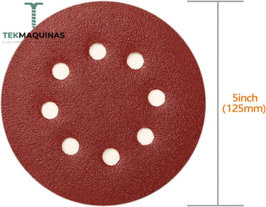 Conjunto De Lixas Velcro Para Lixadeiras 125Mm 100Peças