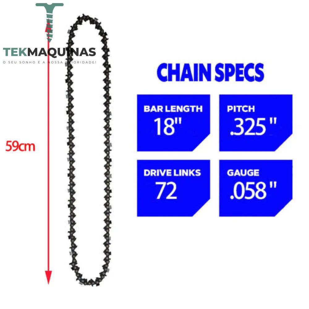 Corrente De Substituição Corrente Serra 4/6/8/12/16/18 Polegadas Para Motosserras E Sem Fio 18