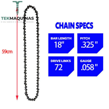 Corrente De Substituição Corrente Serra 4/6/8/12/16/18 Polegadas Para Motosserras E Sem Fio