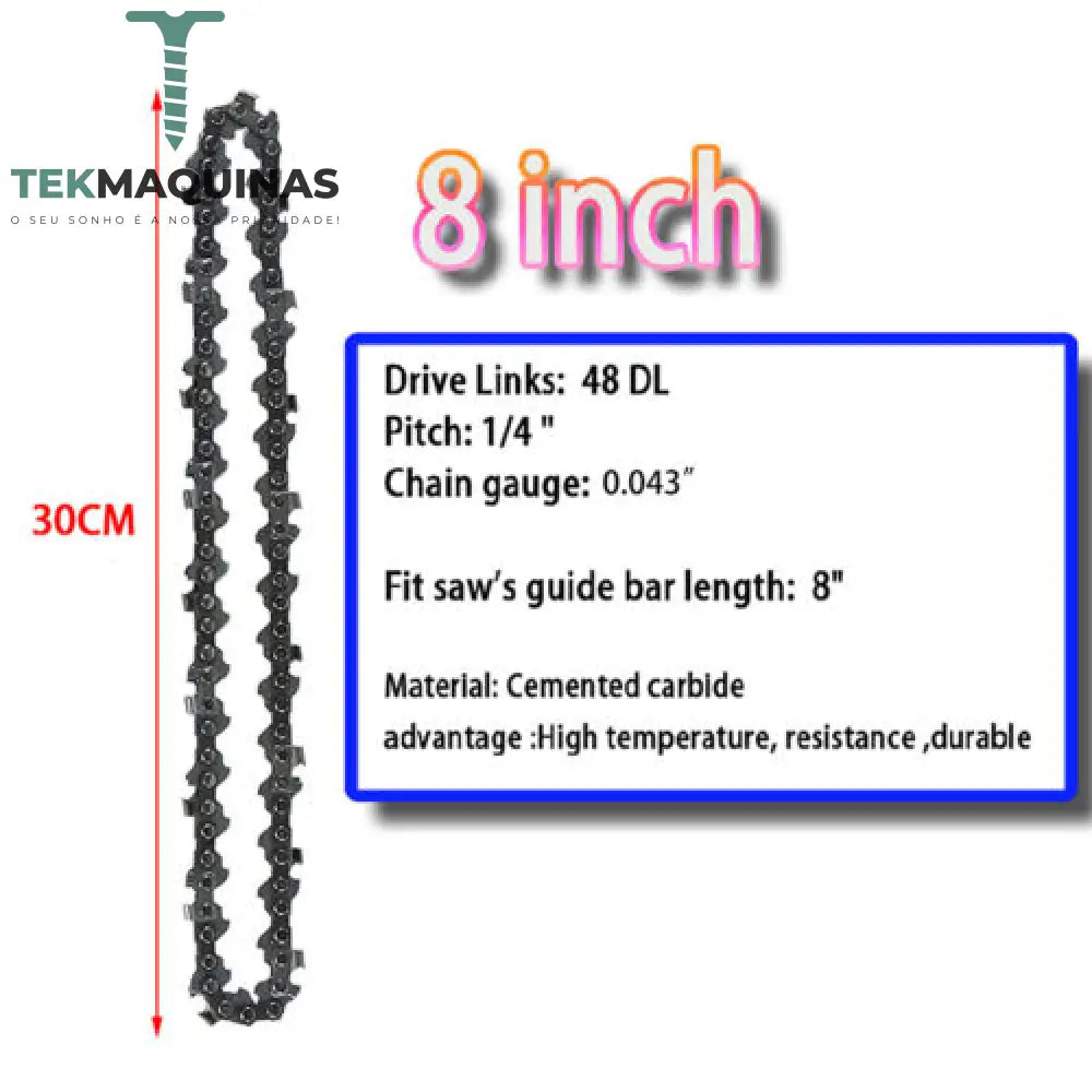 Corrente De Substituição Corrente Serra 4/6/8/12/16/18 Polegadas Para Motosserras E Sem Fio