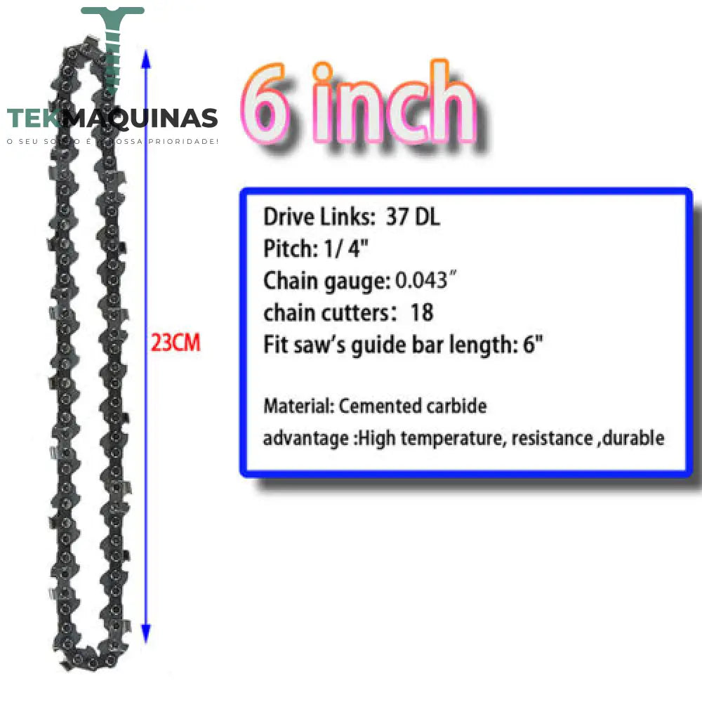 Corrente De Substituição Corrente Serra 4/6/8/12/16/18 Polegadas Para Motosserras E Sem Fio 6