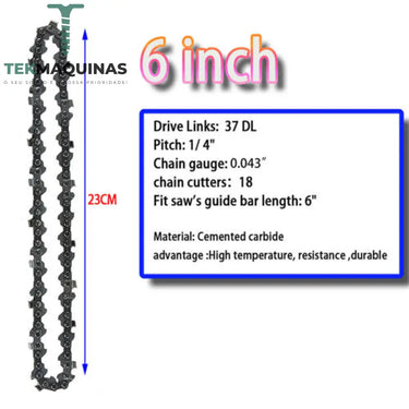 Corrente De Substituição Corrente Serra 4/6/8/12/16/18 Polegadas Para Motosserras E Sem Fio 6