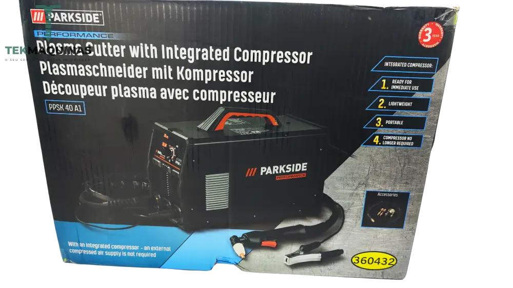 Cortador De Plasma Com Compressor Integrado Ppsk 40 A1 Parkside Performance B-Ware