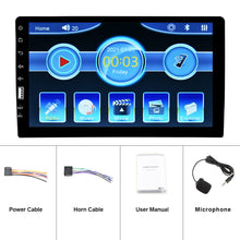 Cargar imagen en el visor de la galería, Auto-rádio 1 DIN com Bluetooth 9 polegadas HD touchscreen USB FM para Android/iOS + MIC
