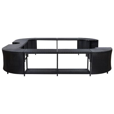 Contorno de spa quadrado 268 x 268 x 55 cm vime PE preto