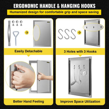 Porta de Acesso para Churrasco 43x61cm em Aço Inoxidável - Estilo e Funcionalidade Externa