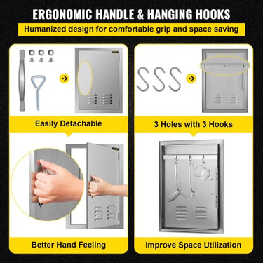 Porta Vertical de Lareira em Aço Inoxidável 43x61 cm - Durabilidade e Estilo para Churrasqueiras