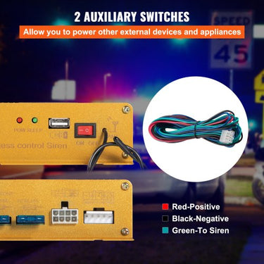 Sirene de Alarme Automotivo  400W com 8 Tons e Microfone