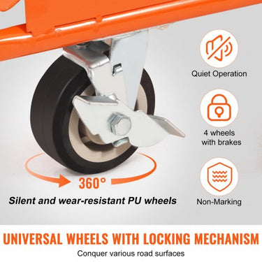 Carrinho de Drywall , 3000lbs, Com Rodas de 5 Polegadas