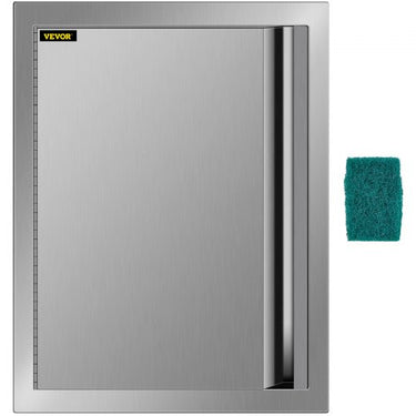 Porta de Aço Inoxidável para Churrasco 43x61cm - Acesso Único, Ideal para Cozinhas Externas