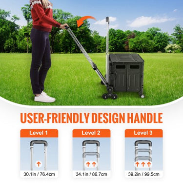 Carrinho de Mão  com Capacidade de 53L, Ideal para Escadas