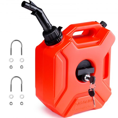 Lata de gasolina , tanque de combustível de 1,3 galão/5L com bico e suporte com trava, recipiente de armazenamento de gasolina, função de desligamento