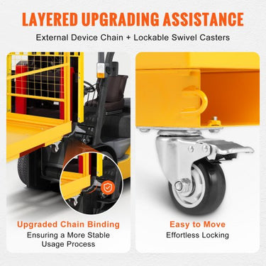 Plataforma de trabalho Cesta de trabalho de 92x92cm feita de cesta de segurança Q235B Capacidade máxima de carga de até 544kg plataforma de empilhadei